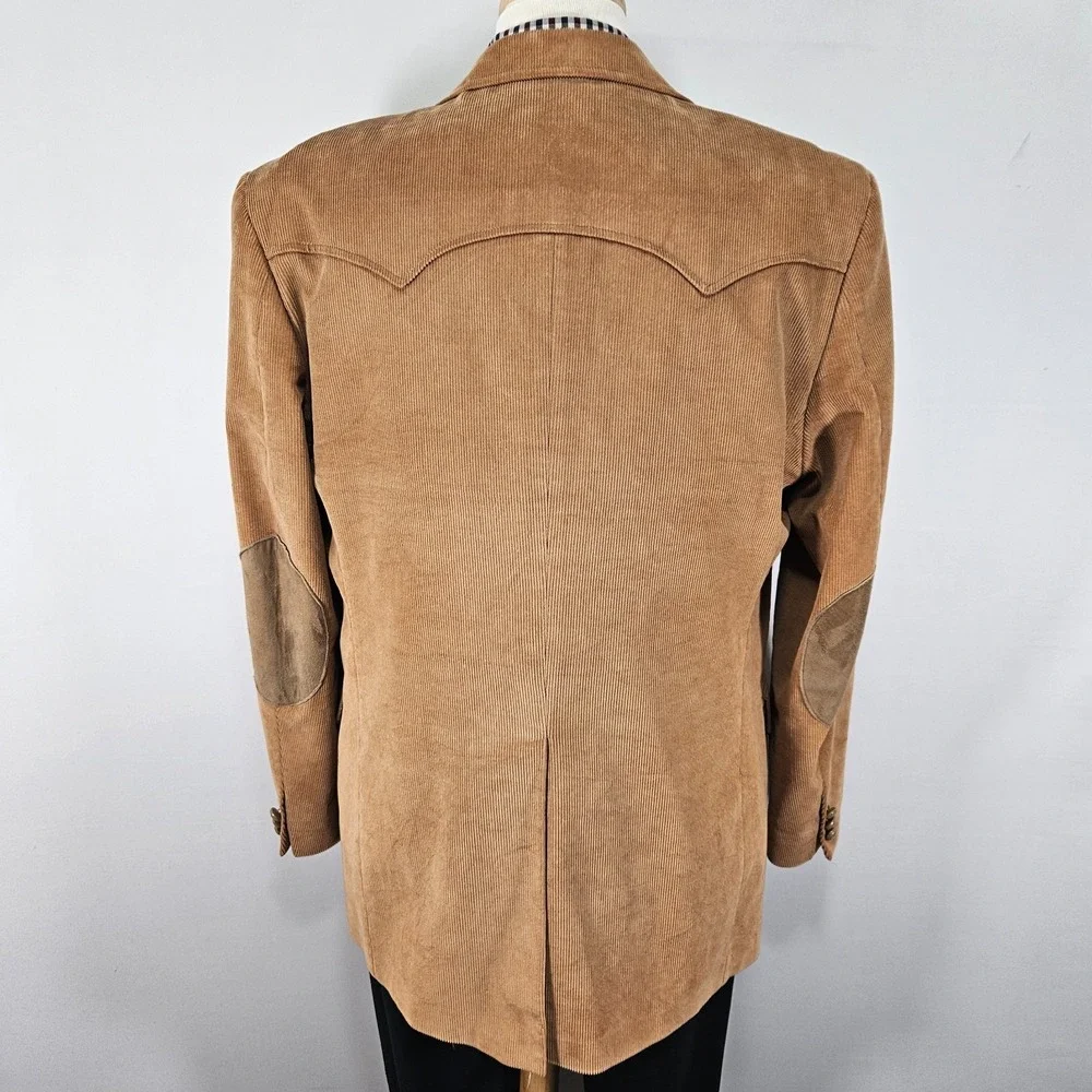 CCC Western Men's Sport Coat Blazer Two Button Brown‎ Corduroy Size 44L